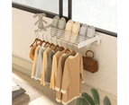 Wall Mounted Drying Rack Clothes Airer Laundry Indoor Outdoor Folding Dryer - Black