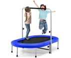 Costway 150KG Capacity Fitness Trampoline for 2 Foldable Jumping Rebounder Blue