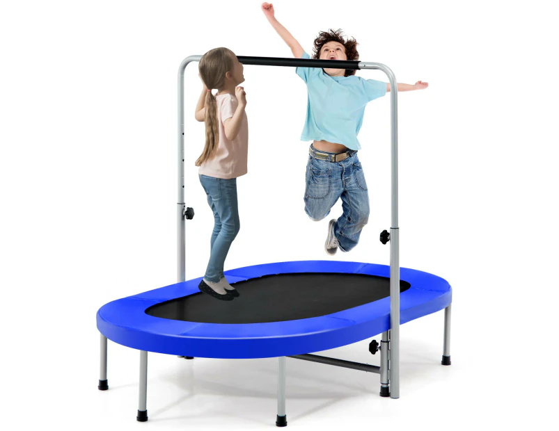 Costway 150KG Capacity Fitness Trampoline for 2 Foldable Jumping Rebounder Blue