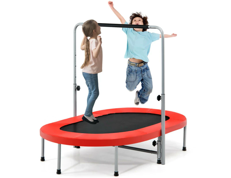 Costway 150KG Capacity Fitness Trampoline for 2 Foldable Jumping Rebounder Red