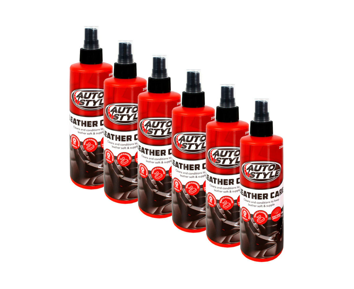 6x Auto Style Car Leather Care 250Ml Auto Protective Polish Cleaner 34.5x22.5cm