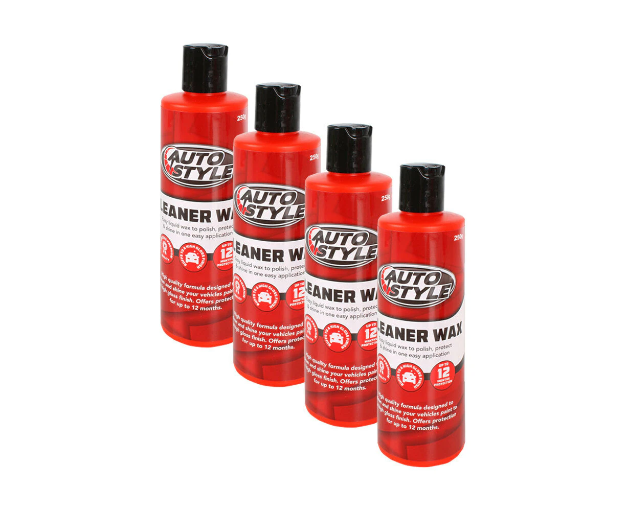 4x Auto Style Liquid Cleaner Wax Auto Protective Polish Cleaner 250G 34.5x22.5cm