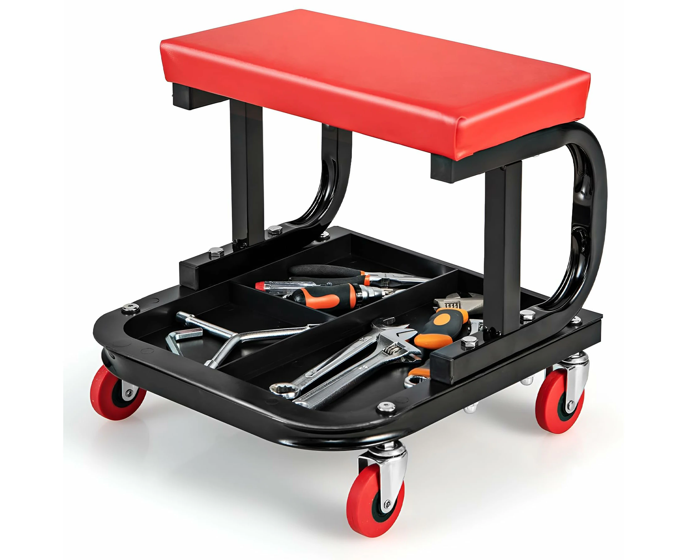 Garage Roller Seat Car Creeper Seat with Tool Tray Storage for Garages Mechanic Roller Seat