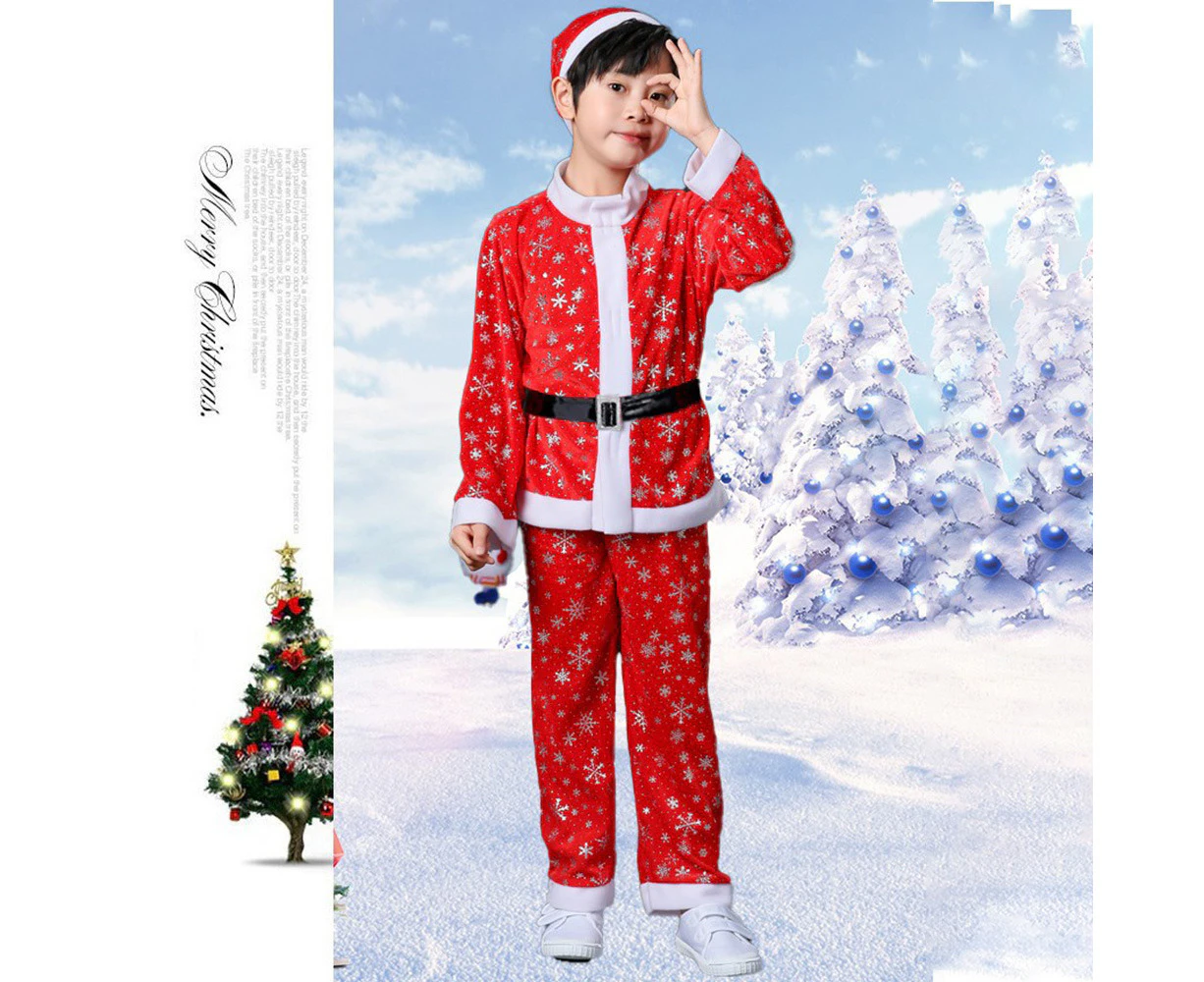 Child Kid Boy Girl Santa Claus Dress Up Cosplay Costume Christmas Xmas Faux Velvet Outfit Set