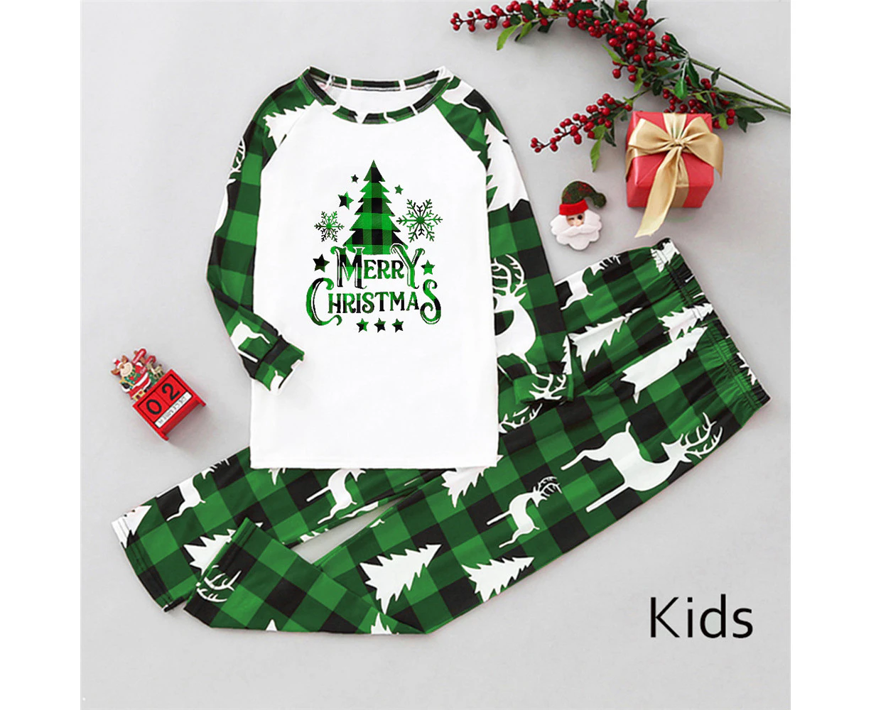 Christmas Xmas Tree Plaid Check Pyjamas Pajamas Set Sleepwear Nightwear Women Men