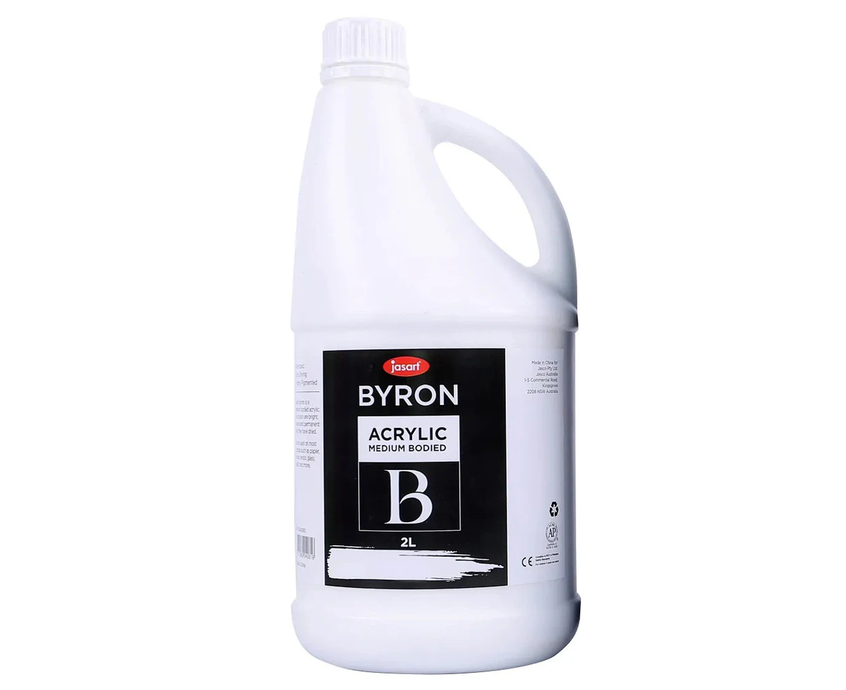 Jasart Byron 2L Acrylic Paint Bottle Medium-Bodied Art/Craft Painting Black