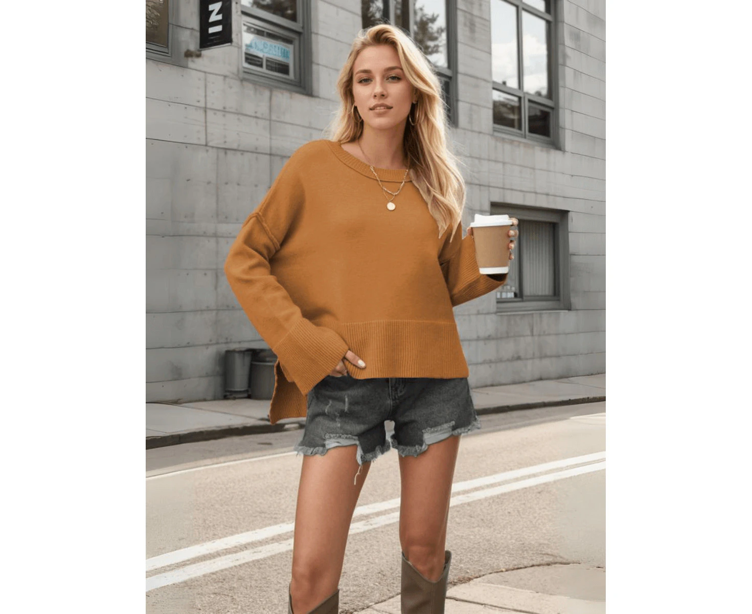 Kerry Oversized Pullover Sweater - Ginger