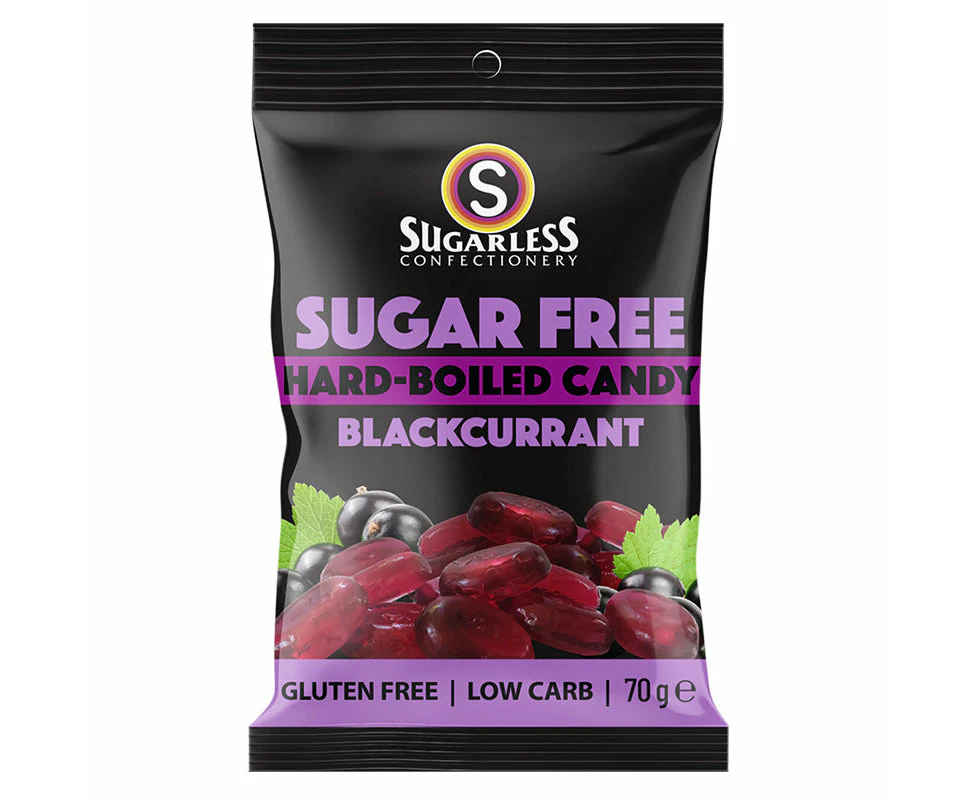 Sugarless Confectionery Blackcurrant Hard-Boiled Candy 70g