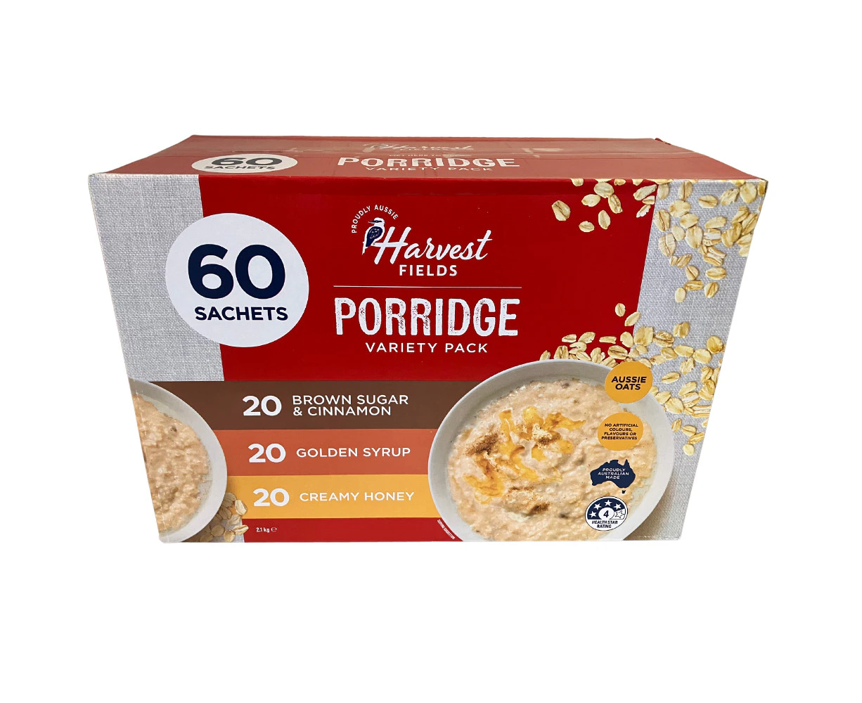 Harvest Fields Porridge Variety Pack 60 Sachets 2.1kg