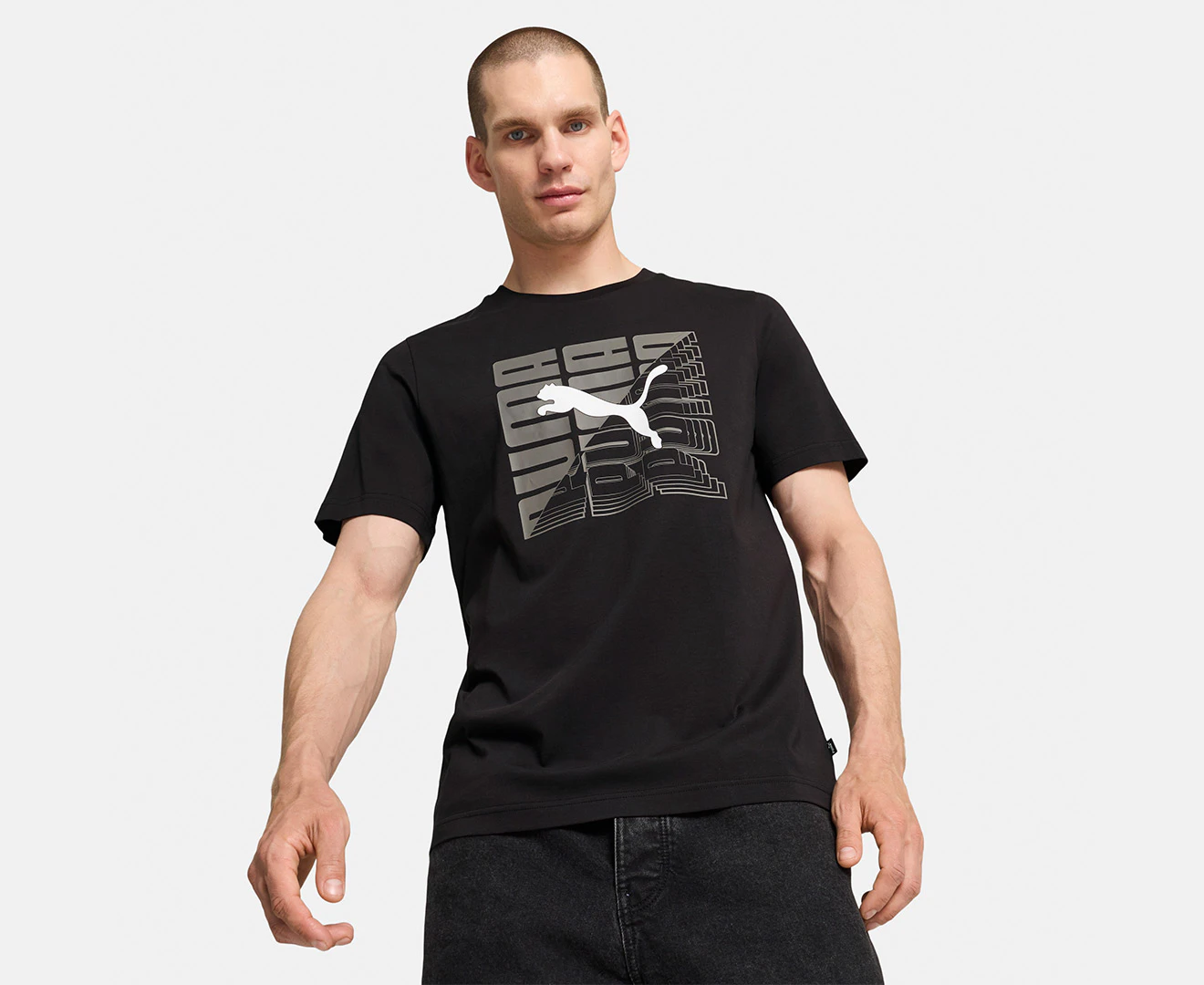 Puma Men's Graphics Wording Tee / T-Shirt / Tshirt - Puma Black