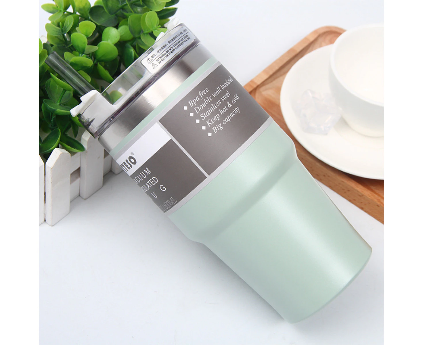 Classic Tumbler 20 oz Stainless Steel Double Wall Vacuum Insulated Tumbler Travel Coffee Mug with Lid (Green)