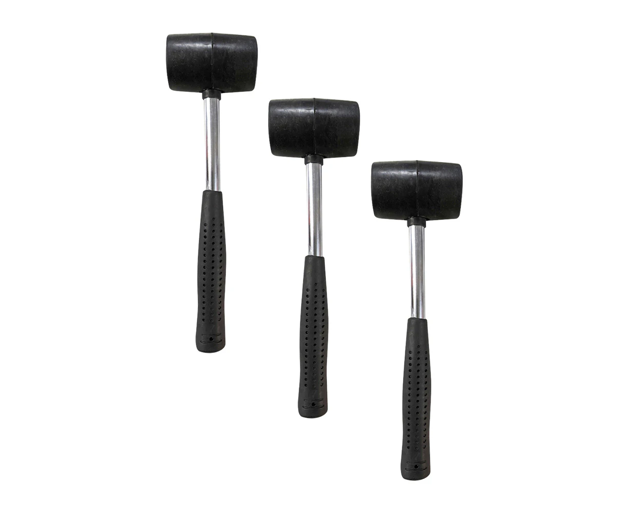 3x Wildtrak Rubber Mallet Metal Handle Outdoor Camping Accessories/Equipment