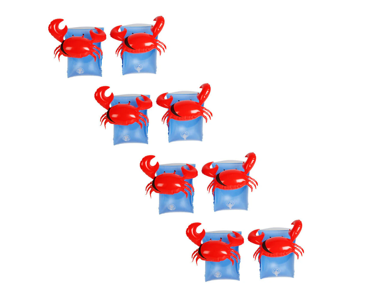 4x Airtime Inflatable Armbands 3D Crab Design Kids/Children Fun Play Toy 3-6y