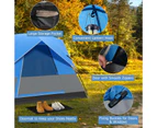 Costway 3-Person Outdoor Tent Waterproof Portable Double-Layer Tent Family Camping Hiking Blue