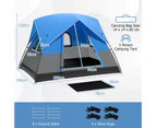 Costway 3-Person Outdoor Tent Waterproof Portable Double-Layer Tent Family Camping Hiking Blue