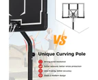 Costway 2.1m-2.6m Adjustable Height Basketball Hoop Outdoor Basketball Stand System Black