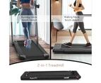 Costway Electric Treadmill w/Dual LED Display/APP/Remote Control, 12kmh/2.25HP Home Gym Walking Pad 120kg Capacity, Black