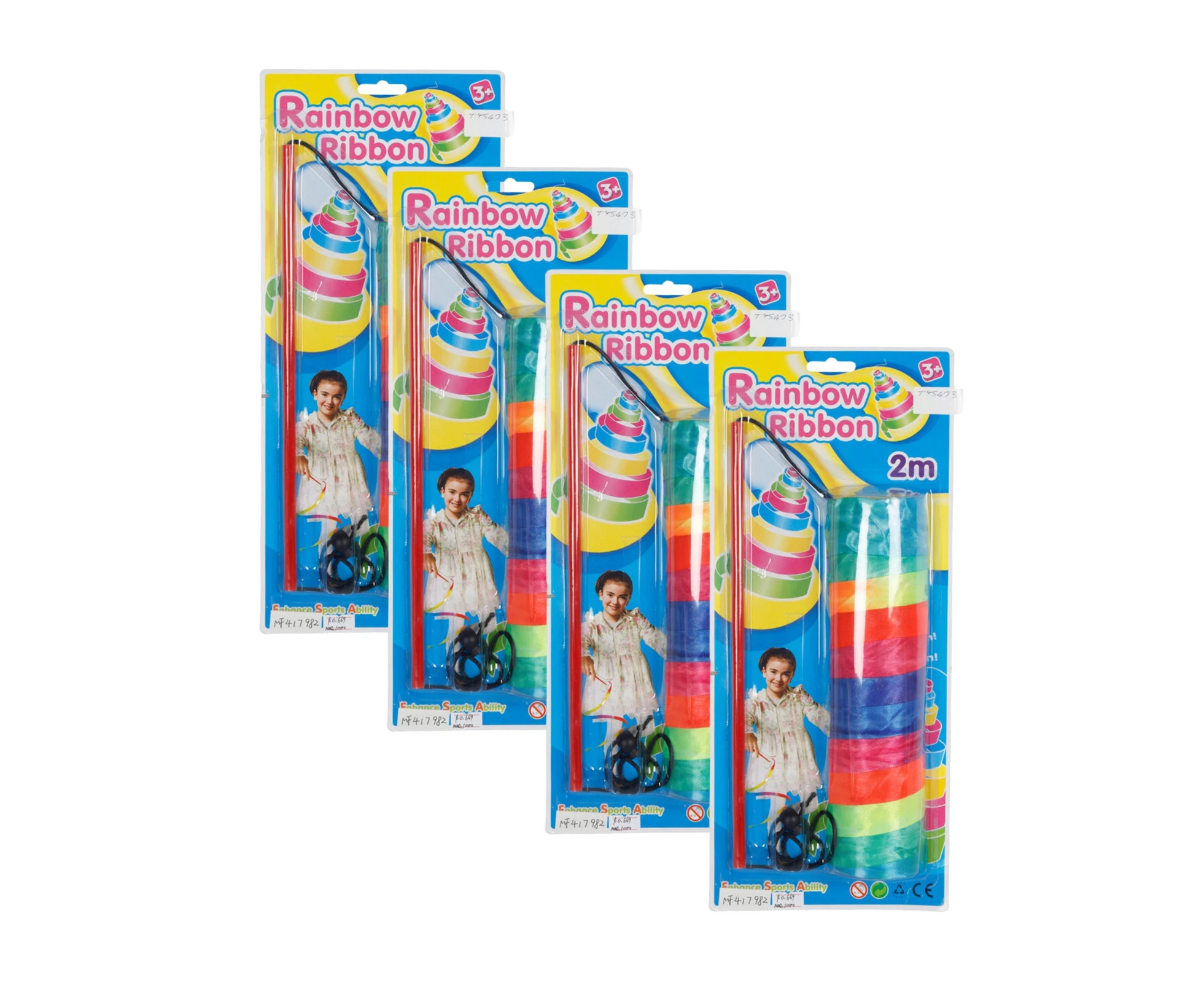 4x Razoo Magic Rainbow Twirling Ribbon Kids/Children Fun Play Toy Set 2M 3+