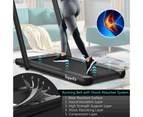 Costway Electric Treadmill w/Dual LED Display/APP/Remote Control, 12kmh/2.25HP Home Gym Walking Pad 120kg Capacity, Black