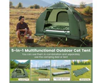 Costway 5-in-1 Camping Tent Stretcher Single Portable Pop-up Tent Cot w/Air Mattress Sleeping Bag 194cm