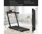 Costway Electric Treadmill w/Dual LED Display/APP/Remote Control, 12kmh/2.25HP Home Gym Walking Pad 120kg Capacity, Black