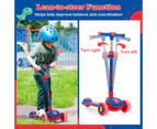 Costway Folding Stunt Scooter Push Scooter 3-Wheel Balancing Kick Scooter w/Foot Brake Blue