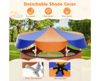 Costway 60" Kids Trampoline Exercise Rebounder Outdoor Recreational Sunshade w/Enclosure Net & Detachable Canopy Christmas Gift