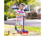 Costway Folding Stunt Scooter Push Scooter 3-Wheel Balancing Kick Scooter w/Foot Brake Blue