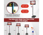 Costway Portable Basketball Hoop Adjustable Basketball Ring System Stand Teenager w/Wheels Indoor Outdoor