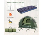 Costway 5-in-1 Camping Tent Stretcher Single Portable Pop-up Tent Cot w/Air Mattress Sleeping Bag 194cm