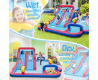 Costway 5-In-1 Inflatable Water Slide Park Kids Jumping Castle House Bouncer w/Dual Slides/Pool/680W Blower