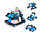 Costway 4in1  Walker Stroller Folding  Push Walkers Ride on Toy Car Activity Music  Gift Blue