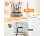 Costway 48" Kids Trampoline Outer Height Armrest Rebounder w/security Enclosure Net Outdoor Jumping Fun Gift,Orange