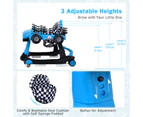 Costway 4in1  Walker Stroller Folding  Push Walkers Ride on Toy Car Activity Music  Gift Blue