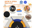 Costway 48" Kids Trampoline Outer Height Armrest Rebounder w/security Enclosure Net Outdoor Jumping Fun Gift,Orange