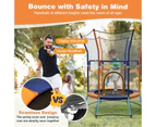 Costway 48" Kids Trampoline Outer Height Armrest Rebounder w/security Enclosure Net Outdoor Jumping Fun Gift,Orange