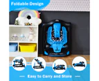 Costway 4in1  Walker Stroller Folding  Push Walkers Ride on Toy Car Activity Music  Gift Blue