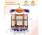 Costway 60" Kids Trampoline Exercise Rebounder Outdoor Recreational Sunshade w/Enclosure Net & Detachable Canopy Christmas Gift