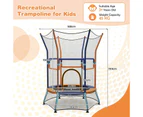 Costway 48" Kids Trampoline Outer Height Armrest Rebounder w/security Enclosure Net Outdoor Jumping Fun Gift,Orange