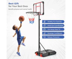 Costway 2.1m Basketball Hoop Stand System Adjustable Outdoor Basketball Ring w/Wheels &  & Tripod Base