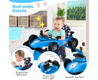 Costway 4in1  Walker Stroller Folding  Push Walkers Ride on Toy Car Activity Music  Gift Blue