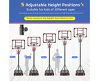 Costway 2.1m Basketball Hoop Stand System Adjustable Outdoor Basketball Ring w/Wheels &  & Tripod Base