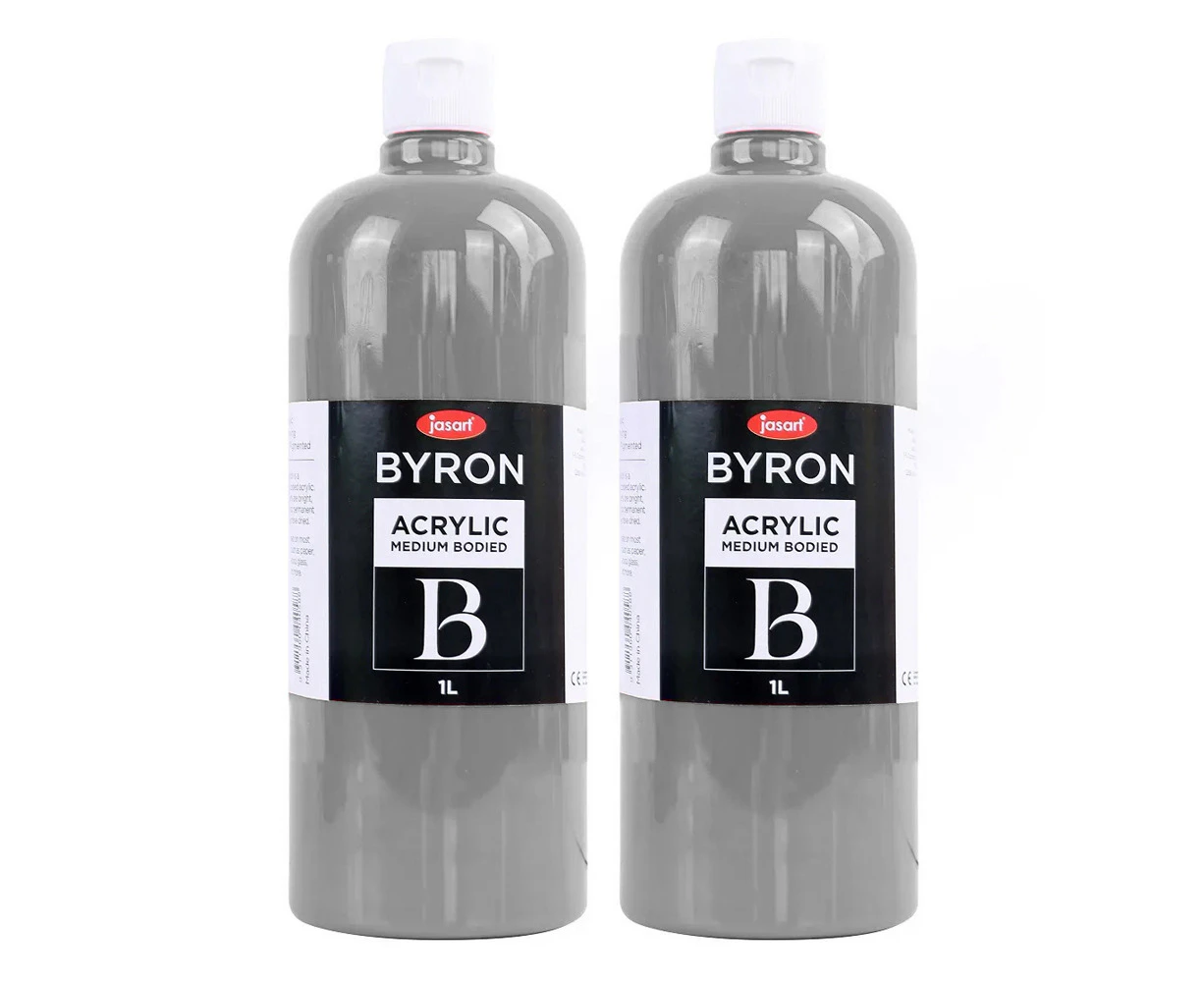 2x Jasart Byron 1L Acrylic Paint Medium-Bodied Craft Canvas Painting Gold