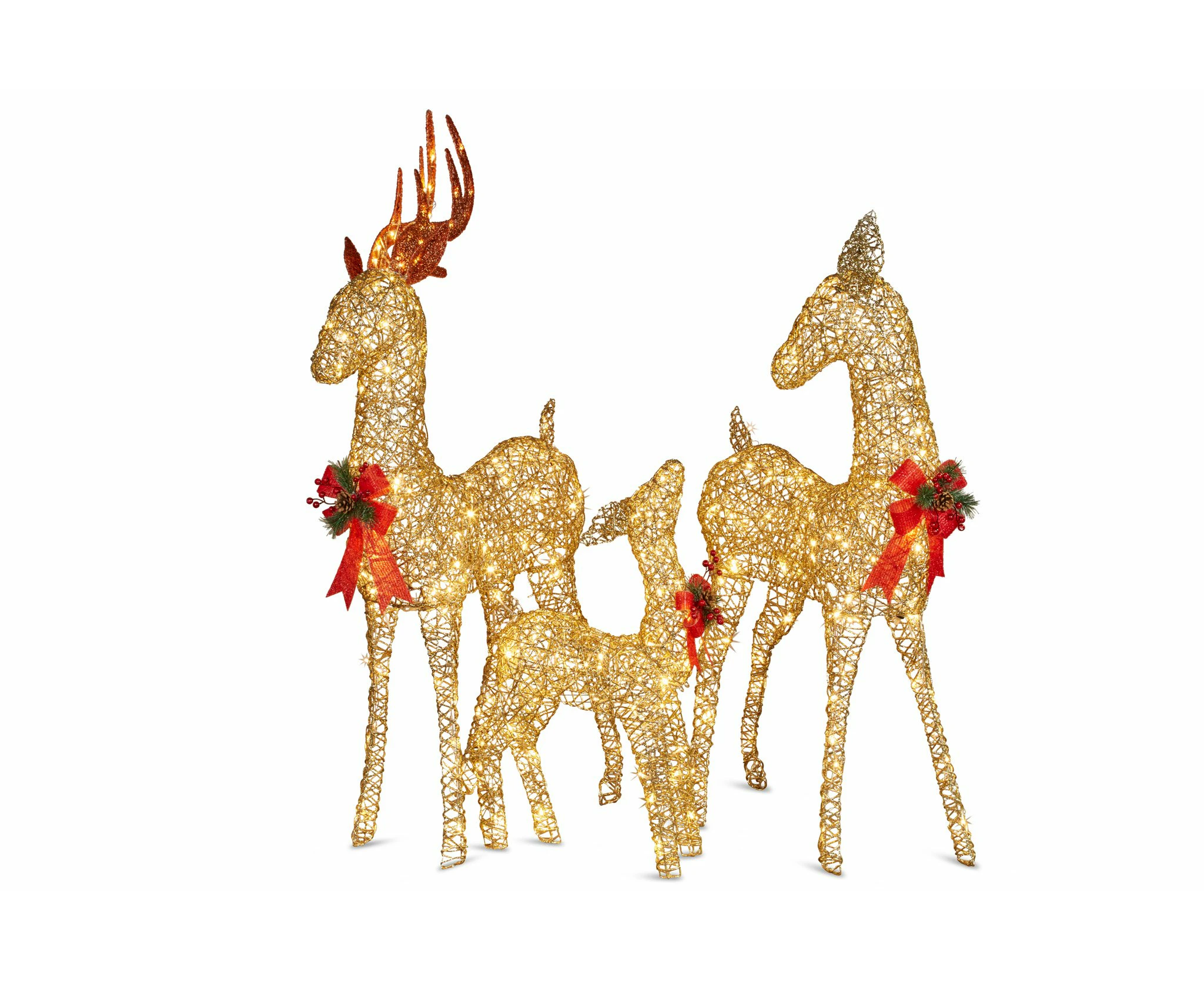 Set of 3 Outdoor Christmas Display Reindeer with Lights