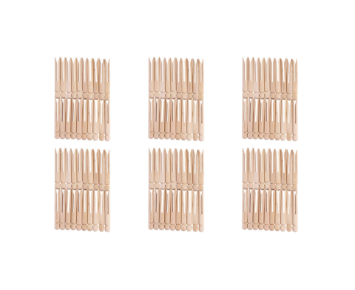 6x 24pc Jasart Wooden Dolly Pegs Art/Craft DIY Creative Kids Activity 11cm Plain