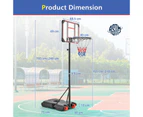 Costway 2.1m Basketball Hoop Stand System Adjustable Outdoor Basketball Ring w/Wheels &  & Tripod Base