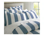 Oxford Stripe Quilt Cover Set Queen - Cobalt Blue