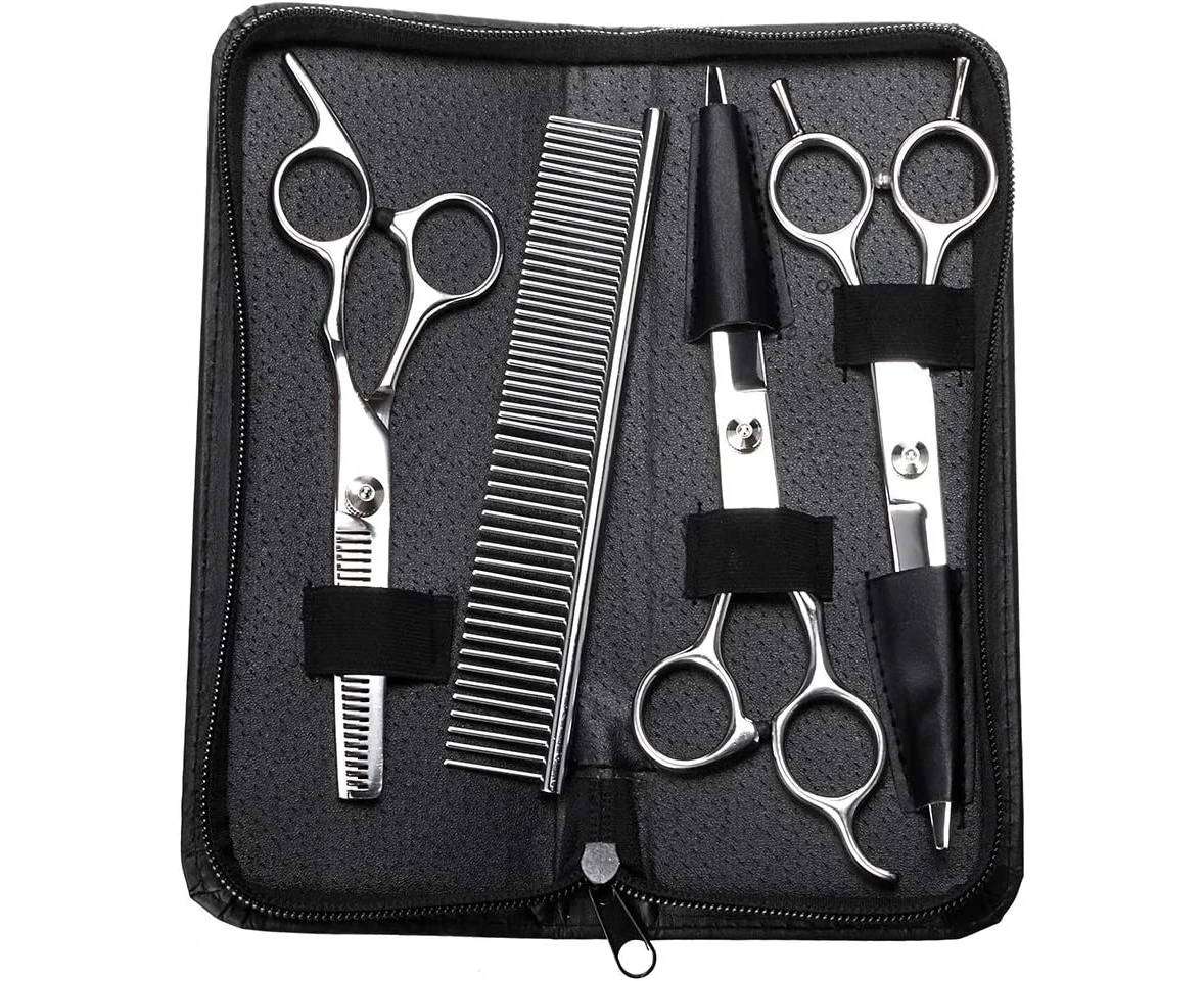 4Pcs Professional Grooming Scissors Clippers For Dogs, Cats And Other Pets (7 Inch)