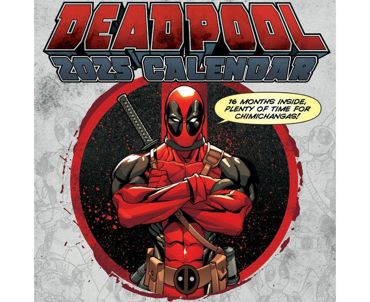 Impact Marvel Comic Art Deadpool 2025 Square Wall Calendar