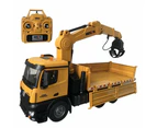 Remote Control Dump Truck with Crane - Multi-Function Wooden Grab Toy for Children